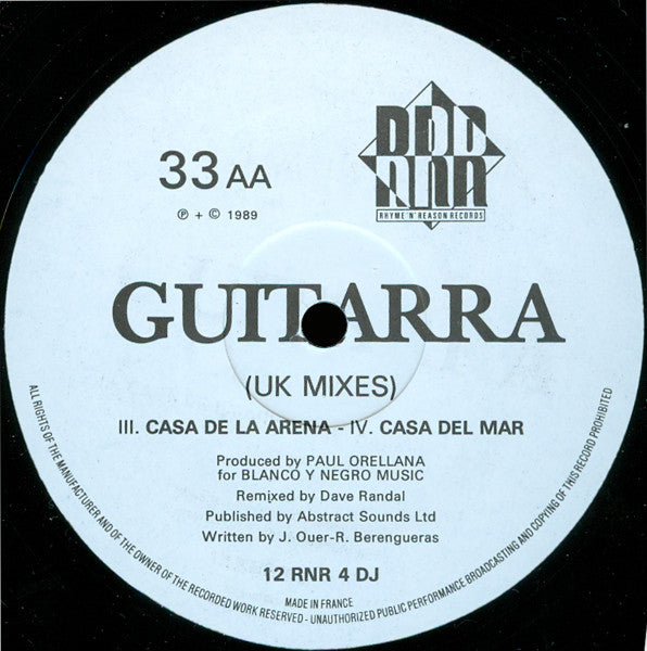 Raúl Orellana Featuring Jordi Bonell : Guitarra (UK Mixes) (12", Promo)