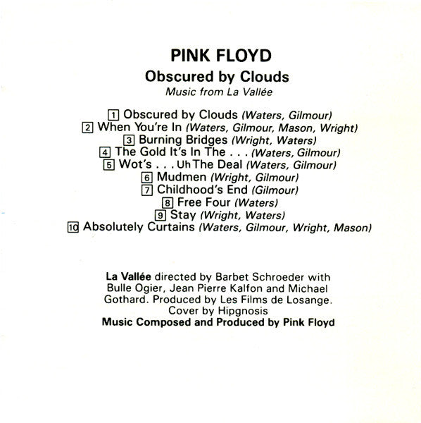 Pink Floyd : Obscured By Clouds (Music From La Vallée) (CD, Album, RE)