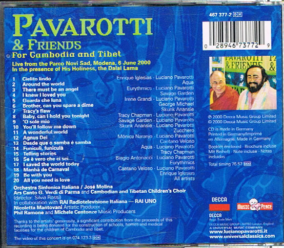 Pavarotti & Friends : Pavarotti & Friends For Cambodia And Tibet (CD, Album + DVD)