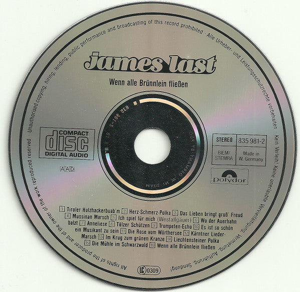 James Last : Wenn Alle Brünnlein Fließen (CD, Comp)