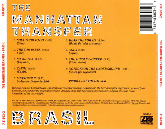 The Manhattan Transfer : Brasil (CD, Album)