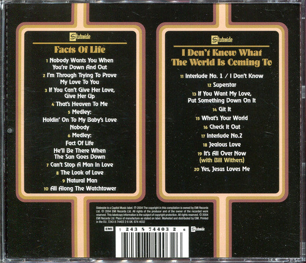 Bobby Womack : Facts Of life + I Don't Know What The World Is Coming To (CD, Comp, RE, RM)