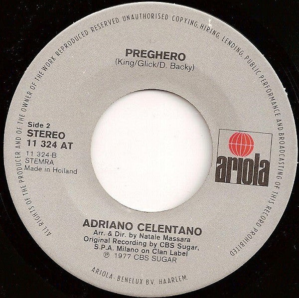 Adriano Celentano : A Woman In Love - Rock Around The Clock / Preghero (7", Single)