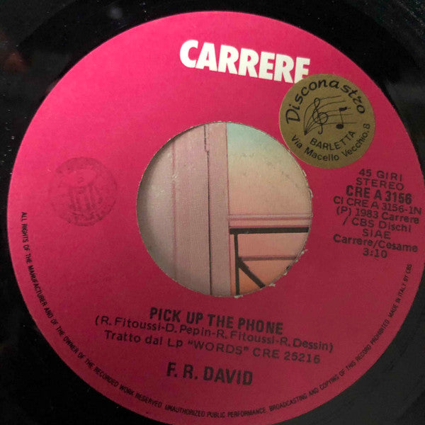 F.R. David : Pick Up The Phone (7")