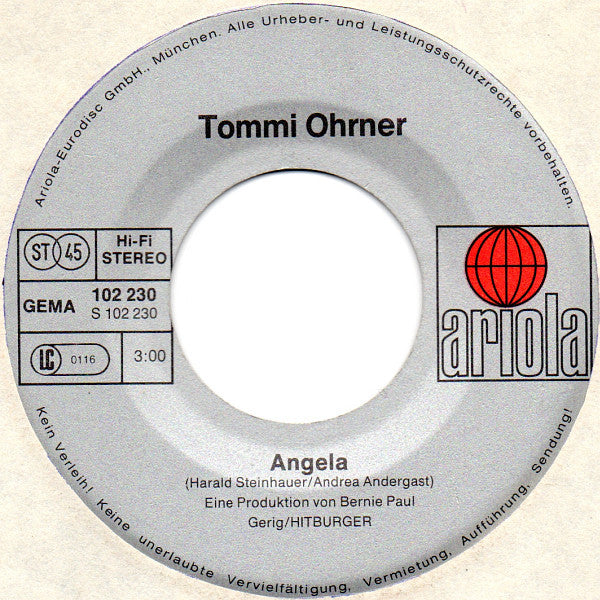 Tommi Ohrner : Looks Like A Heartache (7", Single)