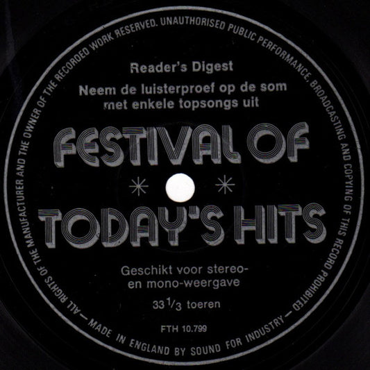 Various : Festival Of Today's Hits (Flexi, 7")