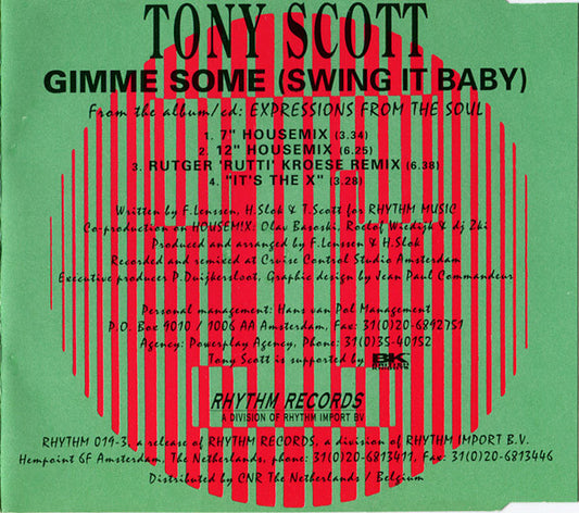 Tony Scott : Gimme Some (Swing It Baby) (CD, Maxi)