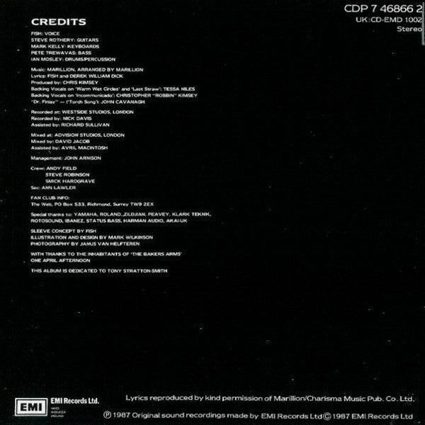 Marillion : Clutching At Straws (CD, Album)