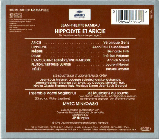 Jean-Philippe Rameau - Jean-Paul Fouchécourt, Véronique Gens, Bernarda Fink, Russell Smythe, Laurent Naouri, Ensemble Vocal Sagittarius, Les Musiciens Du Louvre, Marc Minkowski : Hippolyte Et Aricie (3xCD, Album + Box)