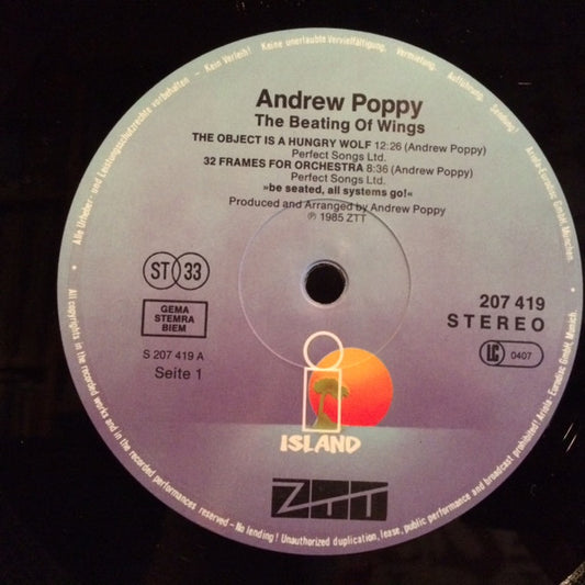 Andrew Poppy : The Beating Of Wings (LP, Album)