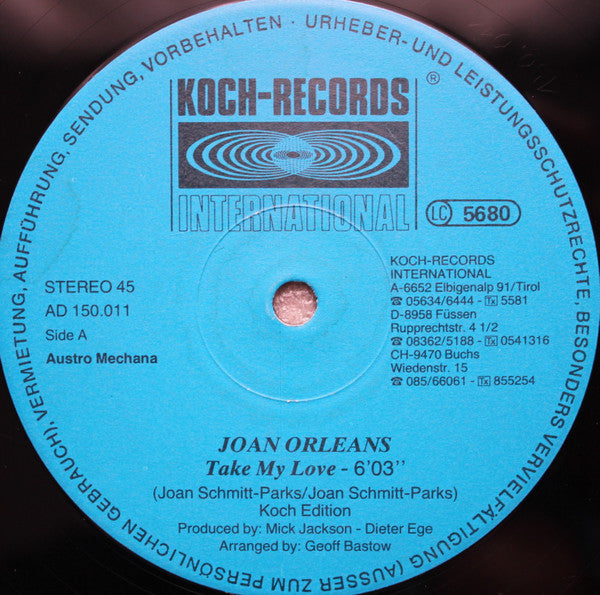 Joan Orleans : Take My Love (12")