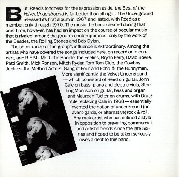 The Velvet Underground : The Best Of The Velvet Underground (Words And Music Of Lou Reed) (CD, Comp, Club)