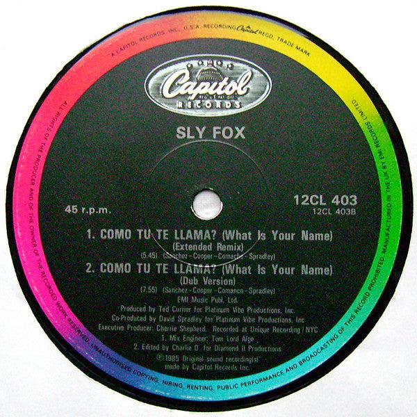Sly Fox : Let's Go All The Way (12", Single)