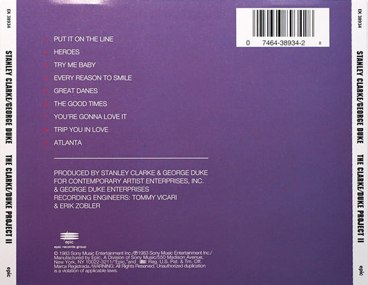 Stanley Clarke/George Duke : The Clarke / Duke Project II (CD, Album, RE)
