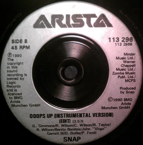 Snap! : Ooops Up (7", Single, sil)