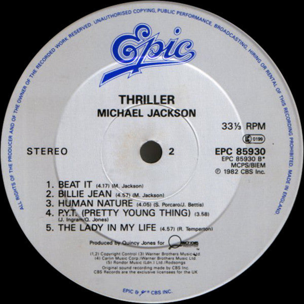 Michael Jackson : Thriller (LP, Album, RP, Whi)