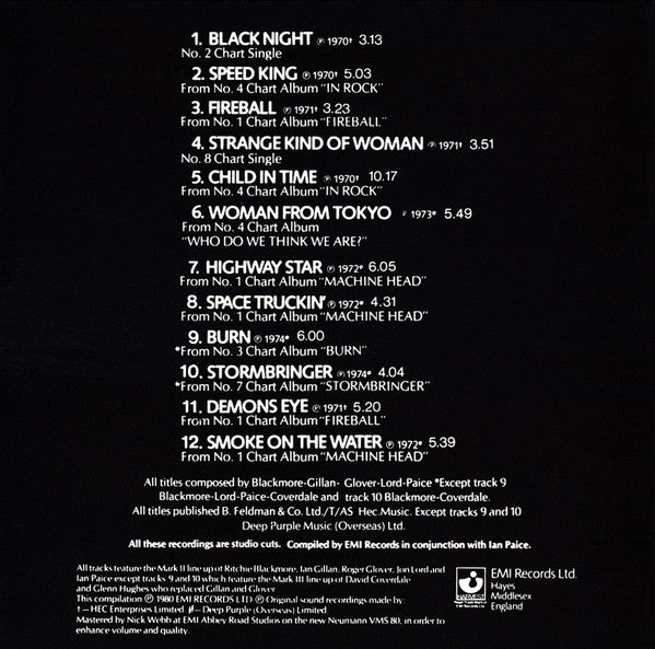 Deep Purple : Deepest Purple (The Very Best Of Deep Purple) (CD, Comp, RE)