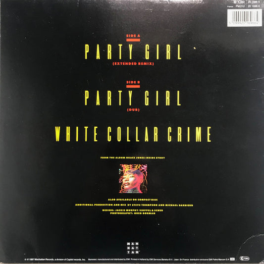 Grace Jones : Party Girl (12", Maxi)