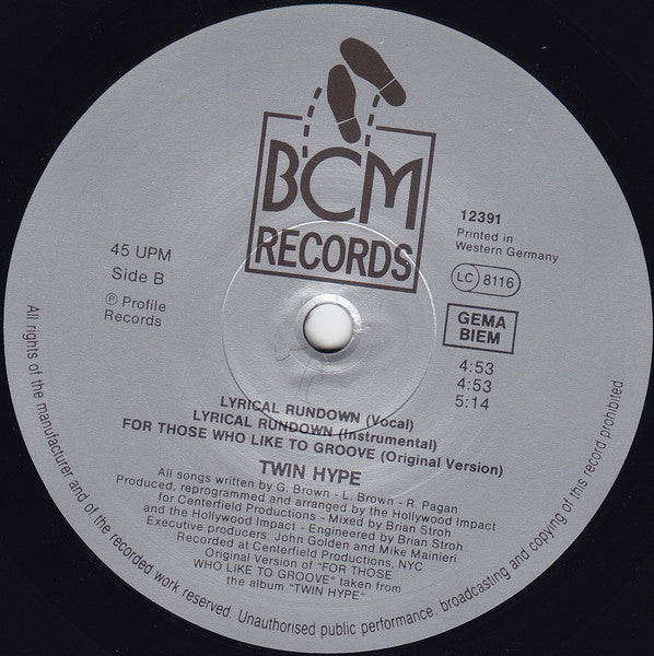Twin Hype : For Those Who Like To Groove (12")