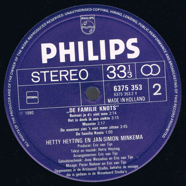 Hetty Heyting & Jan Simon Minkema : De Familie Knots (LP, Album)