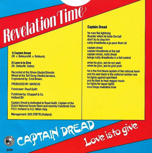 Revelation Time : Captain Dread (7", Single)