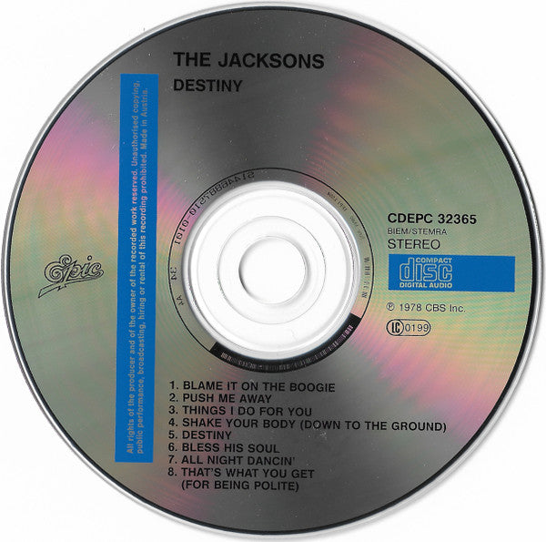 The Jacksons : Destiny / Triumph / Victory (CD, Album, RE + CD, Album, RE + CD, Album, RE + Bo)