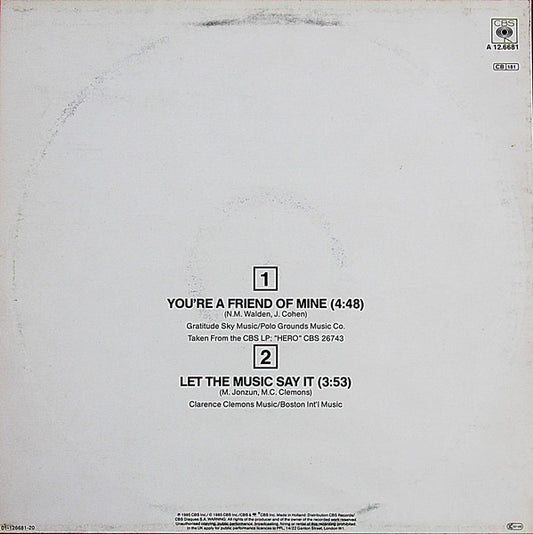 Clarence Clemons And Jackson Browne : You're A Friend Of Mine (12", Maxi)