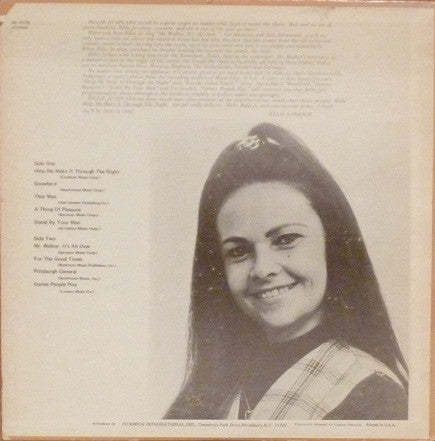 Billie Jo Spears : Help Me Make It Through The Night (LP, Album, Yel)