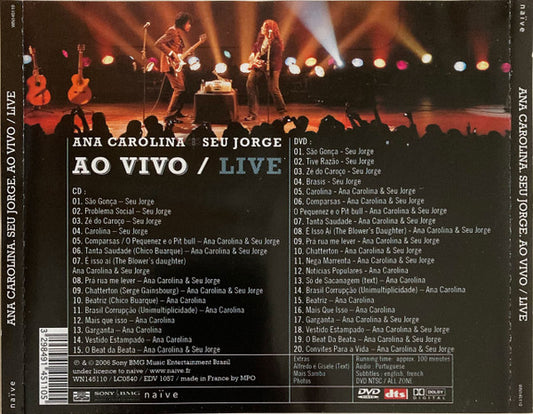 Ana Carolina and Seu Jorge : Ao Vivo / Live (CD + DVD-V, NTSC)