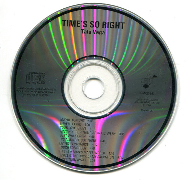 Tata Vega : Time's So Right (CD, Album)