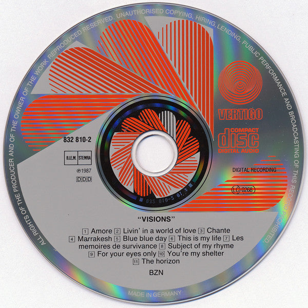 BZN : Visions (CD, Album, M/Print, RE)