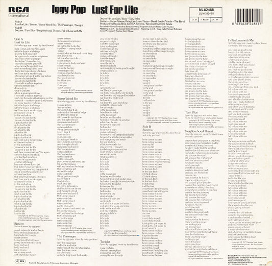 Iggy Pop : Lust For Life (LP, Album, RE)