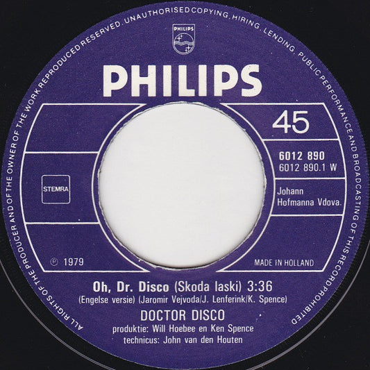 Doctor Disco : Oh Dr. Disco (7")
