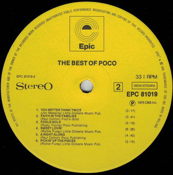Poco (3) : The Best Of Poco (LP, Comp)