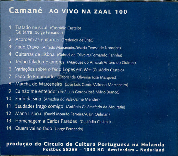 Camané : Ao Vivo Na Zaal 100 (CD, Album)