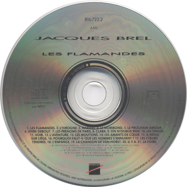 Jacques Brel : Les Flamandes (CD, Comp)