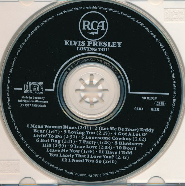 Elvis Presley : Loving You (CD, Album, Mono, RE, RM)