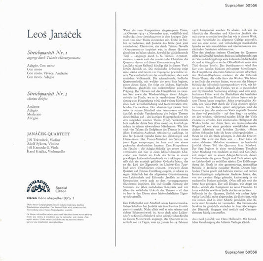 Leoš Janáček, Janáček Quartet : Streichquartette (LP, S/Edition)