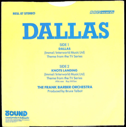 The Frank Barber Orchestra : Dallas (7", Single)