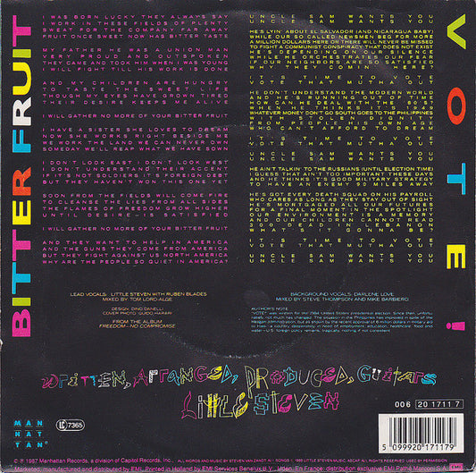 Little Steven : Bitter Fruit (7", Single)