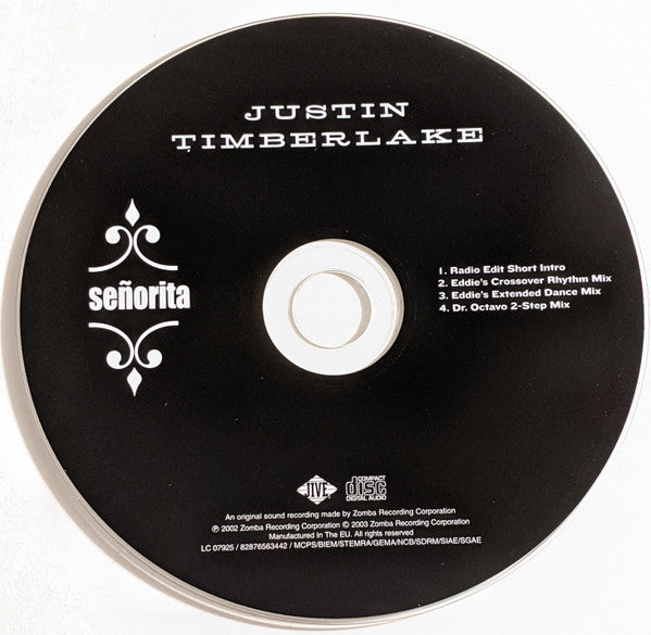 Justin Timberlake : Señorita (CD, Single)