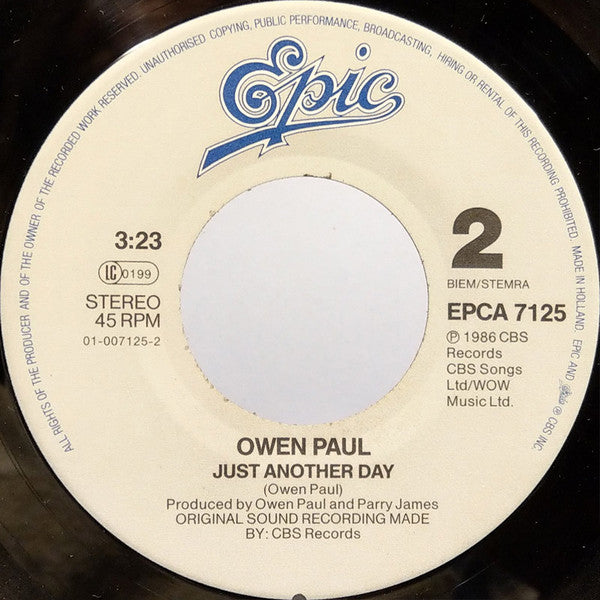 Owen Paul : My Favourite Waste Of Time (7", Single)