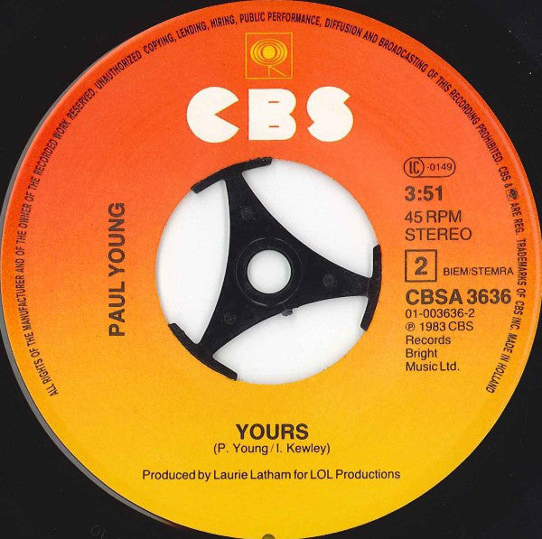 Paul Young : Come Back And Stay (Single Remix Version) (7", Single)
