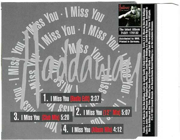 Haddaway : I Miss You (CD, Maxi)