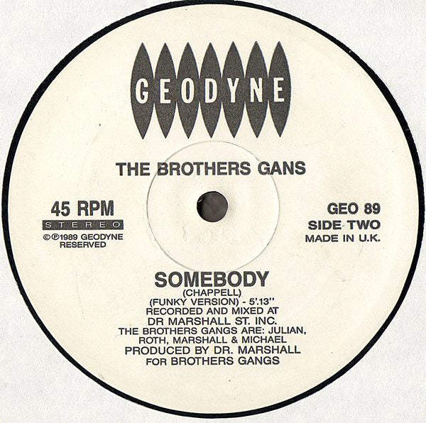 The Brothers Gangs : Somebody (The Brothers Gans) (12")