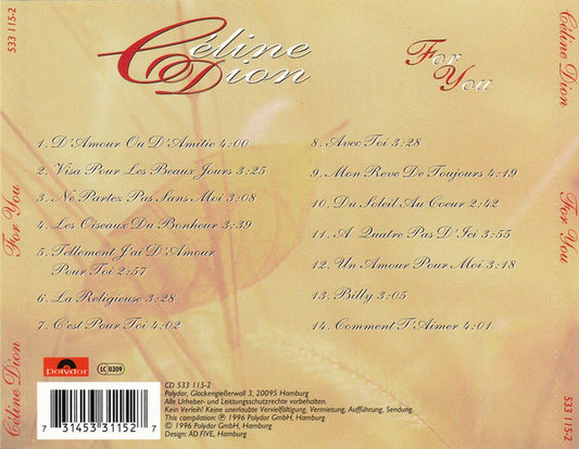 Céline Dion : For You (CD, Comp)