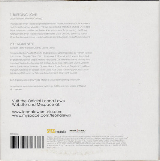 Leona Lewis : Bleeding Love (CD, Single, Car)