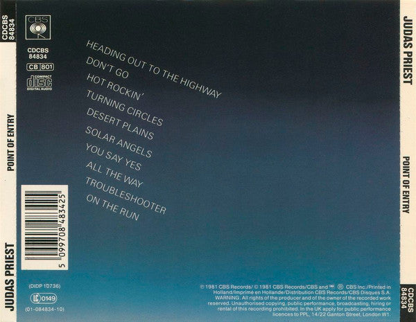 Judas Priest : Point Of Entry (CD, Album, RE)