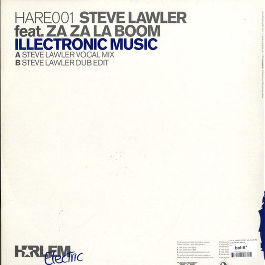 Steve Lawler Feat. Za Za La Boom : Illectronic Music (12")