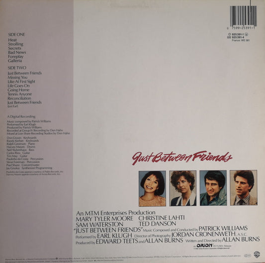 Earl Klugh, Patrick Williams : Just Between Friends - Original Motion Picture Soundtrack (LP, Album)
